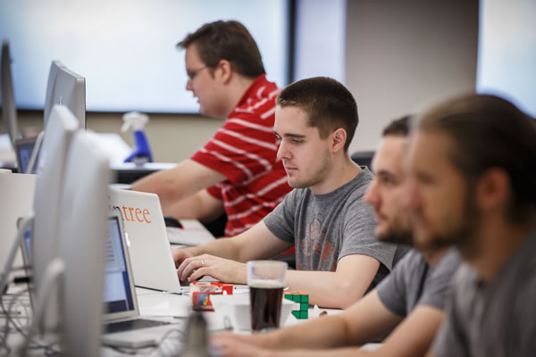 Braintree developers take a break from hacking on the payment gateway to work on Open Dev projects. Developers during Open Dev Time at Braintree